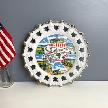 Tennessee souvenir decorative state plate - 1970s vintage 