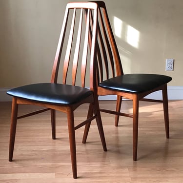 Set of TWO Eva dining side Chairs by Neils Koefoed in Teak 