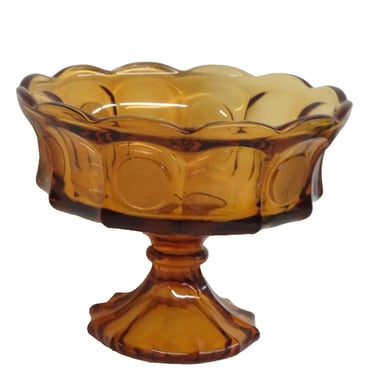 Fostoria Coin Glass Amber Color Large Footed Compote Fruit Bowl 3856B