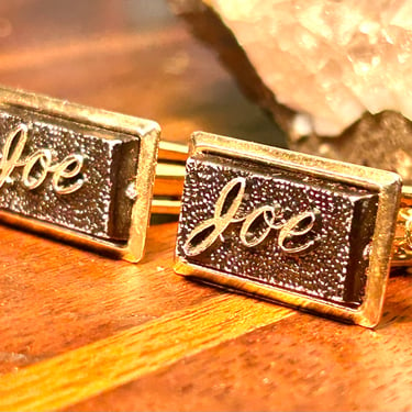 Vintage Mid Century Cufflinks Name Joe Cuff Links Retro Mens Jewelry Gift 