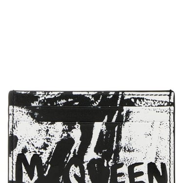 Alexander Mcqueen Man Printed Leather Card Holder