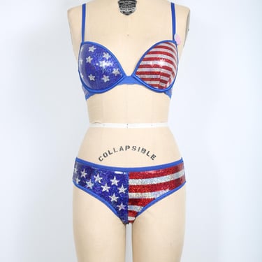 Red, White and Blue Victoria's Secret Bra and Undies Lingerie  2 piece Set Limited Edition Lingerie 