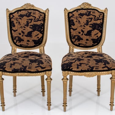 Louis XVI Style Side Chairs, Pair