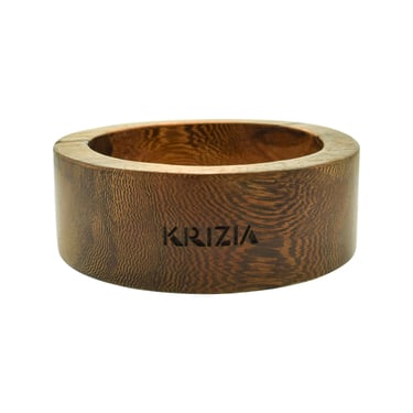 Krizia Vintage Wooden Logo Wide Bangle Bracelet