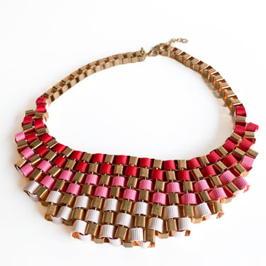 Pink Ombre Woven Necklace