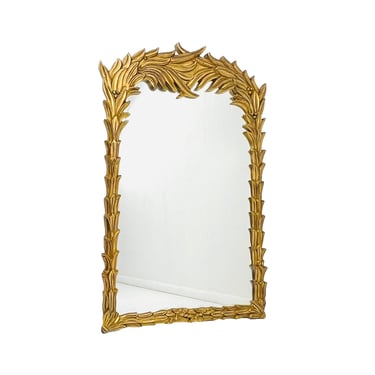 #1414 Gilded Wood Palm Frond Mirror in the Style of Serge Roche
