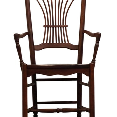 TOM SEELY Solid Cherry Country French Wheat / Sheaf Back Dining Arm Chair 