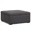 Gabbie Square Storage Ottoman in Upholstered Slate Grey FFW258-589
