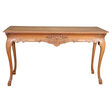 Ornately Carved Walnut Georgian Style Inlaid Server or Console Table