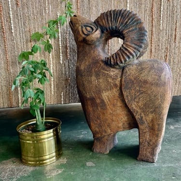 Large Stoneware Ram Sculpture