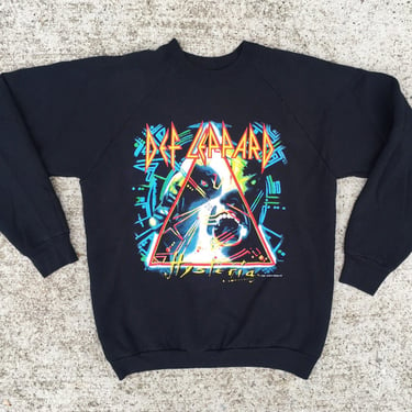 Vintage 80s Def Leppard Hysteria Album Tour 1987 Artwork Graphic Sweatshirt L 