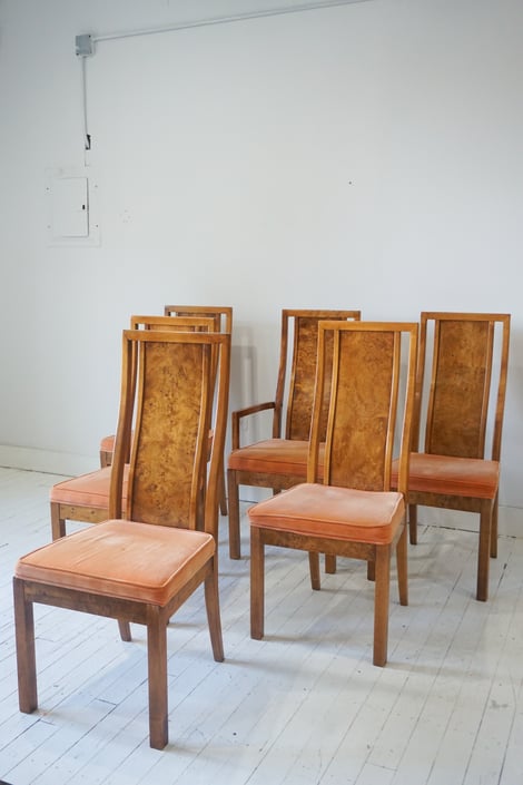 vintage thomasville burl wood dining chairs