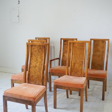 vintage thomasville burl wood dining chairs