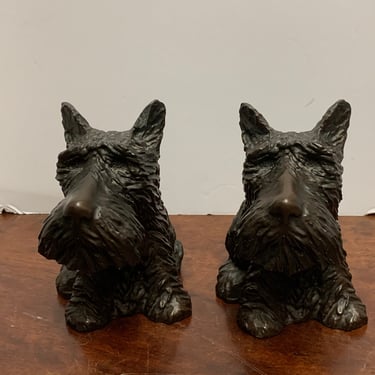 Vintage Resin Scottie Bookends 