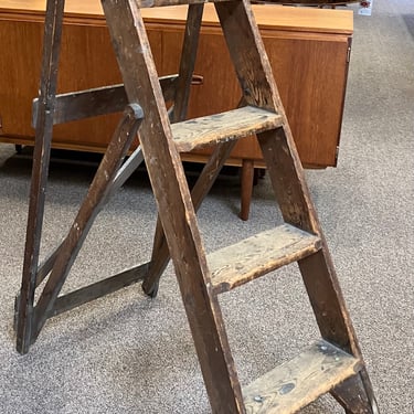 Item #DMC12 Antique Folding Step Ladder c.1920