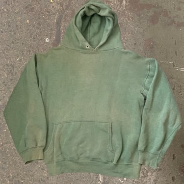 Vintage 1950’s Sage Green Sun-faded Hooded Sweatshirt