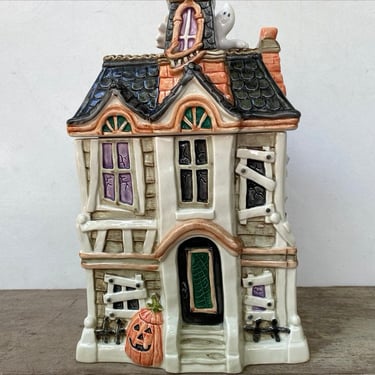 Fitz And Floyd 1987 Haunted House Cookie Jar, Halloween Cookies, Ceramic Container, Decor, Vintage Halloween 