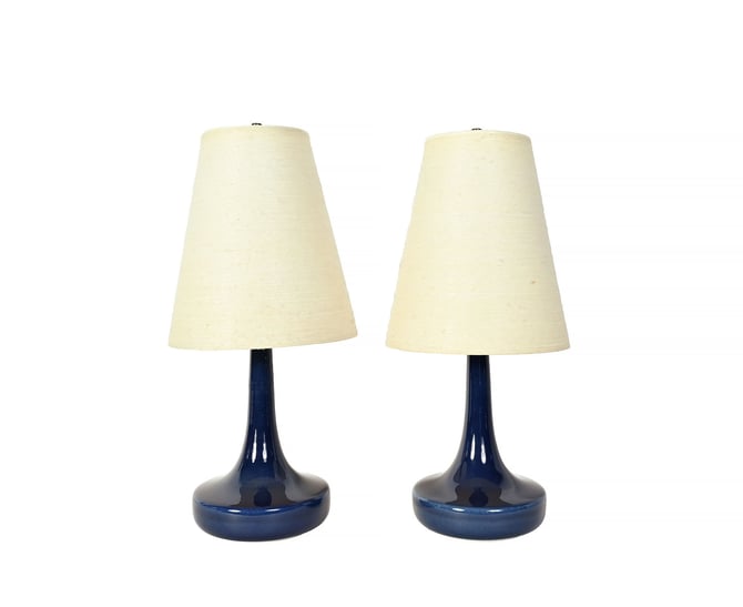 Lotte Lamps Ceramic Lamps Pair of Lamps Mid Century Modern 