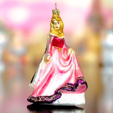VINTAGE: Disney Princess Ornament - Blown Glass Disney Ornament - Holiday Ornament 