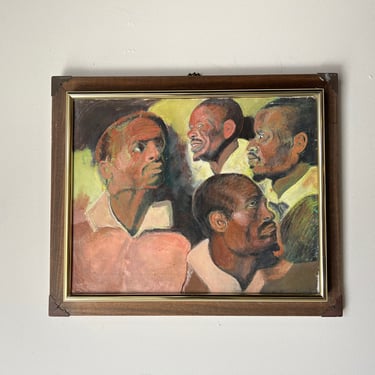 80's Vintage " Four Studies of a Head of a Moor" Oil Painting After Peter Paul Rubens 