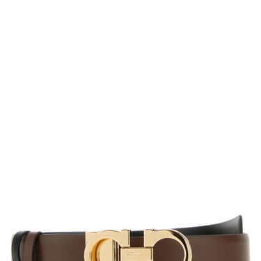 Salvatore Ferragamo Woman Chocolate Leather Reversible Belt