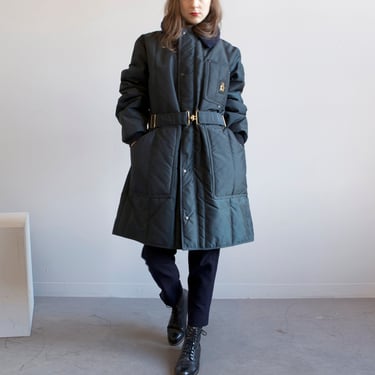 Vintage unisex utility parka coat with fur collar / sz  M L 