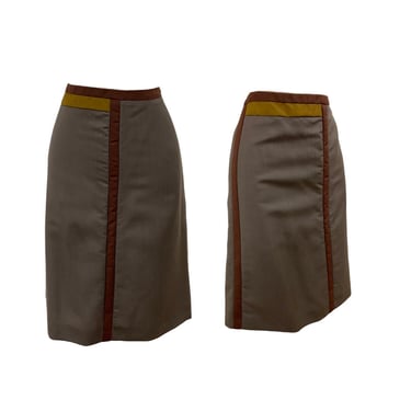 Vtg Vintage 1980s 80s Designer Premium Prada Minimalist New Wave Neutrals Skirt 