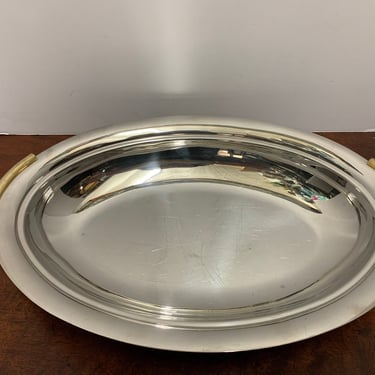 Vintage Stainless Steel Serving Tray (Made in Italy) 