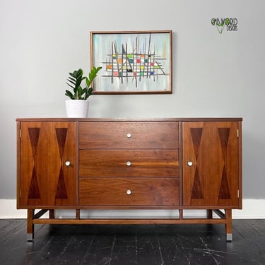 Stanley Walnut Credenza with Rosewood Inlays