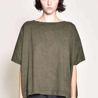 Oversized Drop Shoulder Cotton Twill Box Top