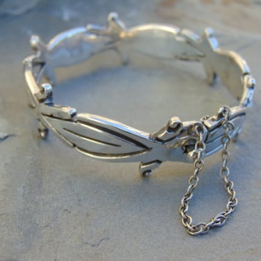 J N Jacobo ~ Taxco Sterling Silver Pointed Link Bracelet 