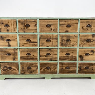 Vintage Industrial Wooden Cabinet with Original Handels, 1930's / Vintage Industrial Chest of Drawers / Wooden Chest of Drawers 