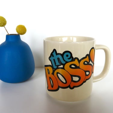 Vintage "The Boss"  Mug, Original 1980s Retro Ceramic Mug, Preppy 80s Office Mug 