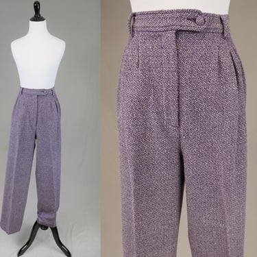90s Purple Pleated Trousers - 31