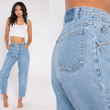 90s Mom Jeans High Waisted Jeans Retro Straight Tapered Leg Denim Pants Pleated Creased Streetwear Vintage 1990s Vivaldi Extra Small xs 25 