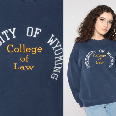 University of Wyoming Sweatshirt 90s College of Law Shirt 1990s Laramie WY Graphic Sweatshirt Vintage Crewneck Lee Medium 