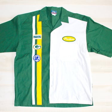 Vintage Y2K Green Bay Packers Bowling T Shirt Sportswear NFL Football Wisconsin Color Block 