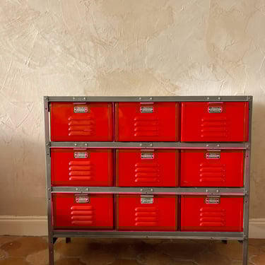 Red & Metal Industrial Cabinet