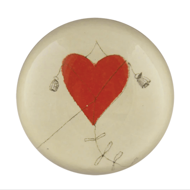 Red Heart Kite Dome Paperweight