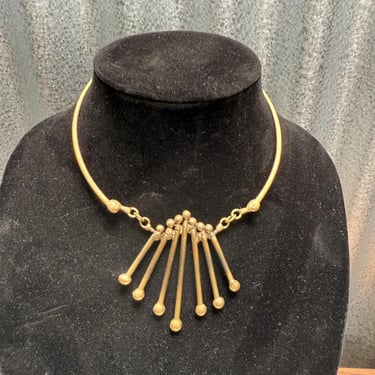 1970s Brass Spore Choker Necklace style Pal Kepenyes 