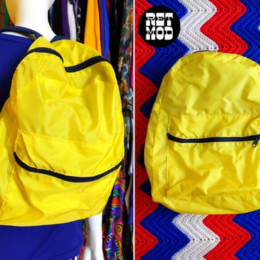 Iconic Vintage 80s 90s Yellow Lightweight Backpack 