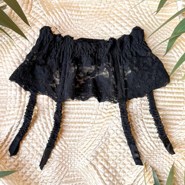 90s Oscar De La Renta Lace Garter Belt | XS-S