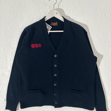 Vintage Black King County Metro Cardigan Sz. XL