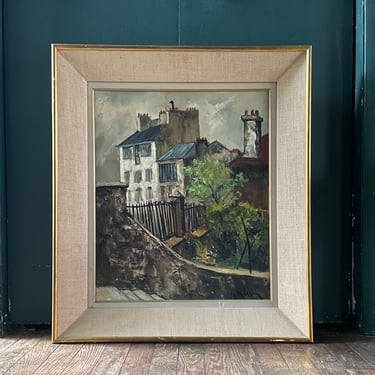 Montmartre Rue Gabrielle Oil Painting 1950s Picasso Studio Vintage Mid-Century 