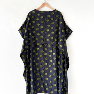 Henrik Vibskov black green polka dot cotton dress sz M