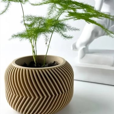 Fluted Chevron "Ervon" Planter Pot | 3D Printed Modern Design Pot | 2.5"-6" Indoor Pot | House Plant Pot | Home\Office Decor | Eco-Friendly 