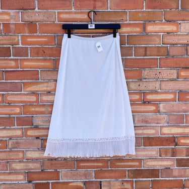 vintage 40s off white pleated skirt slip / s m small medium 