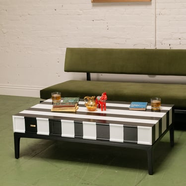 Black & White Stripped Coffee Table