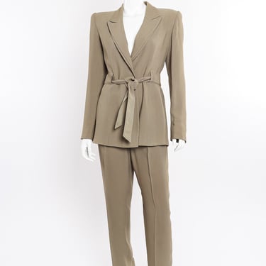 Relaxed Tie-Front Jacket & Pant Suit