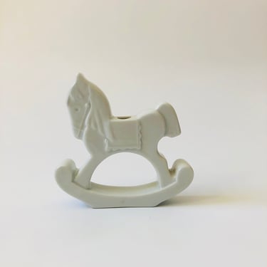 German Porcelain Rocking Horse Candle Holder 